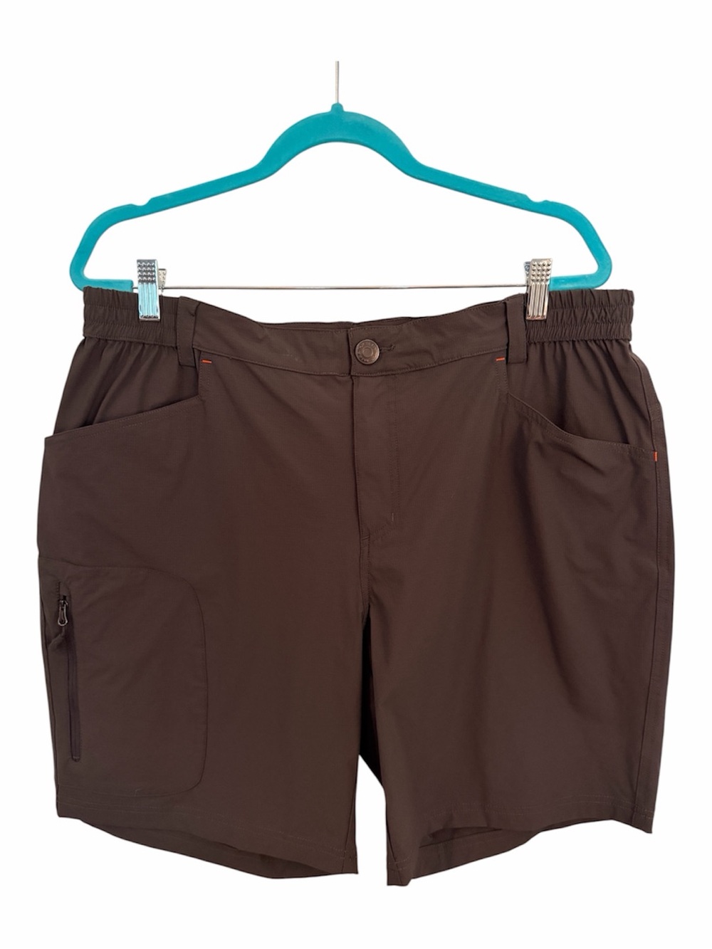 MIER 16 Quick-Dry Nylon Hiking Utility Shorts Stretch Brown Green